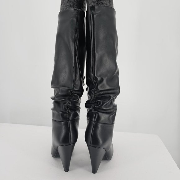 Black Patent Slouchy Boot - Picture 4 of 10